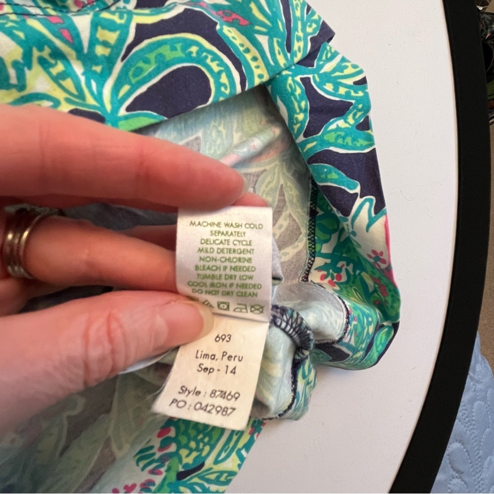 Lilly Pulitzer Marlowe Trunk in Love Elephant Navy and Pink Floral Dress Small - Picture 10 of 10
